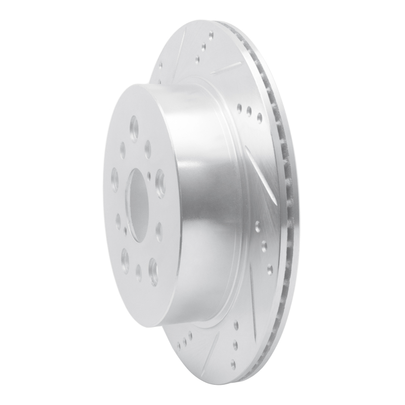 Lexus LS430 Brake Rotor (1) - Rear Left - R1 Concepts - Drilled & Slotted - Silver - `01-`06